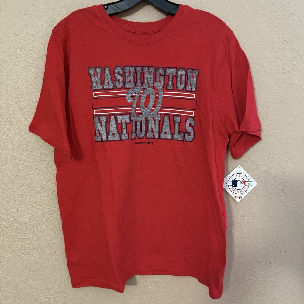 Washington Nationals T Shirt Boys XL (16/18) MLB NWT Red Genuine Merchandise